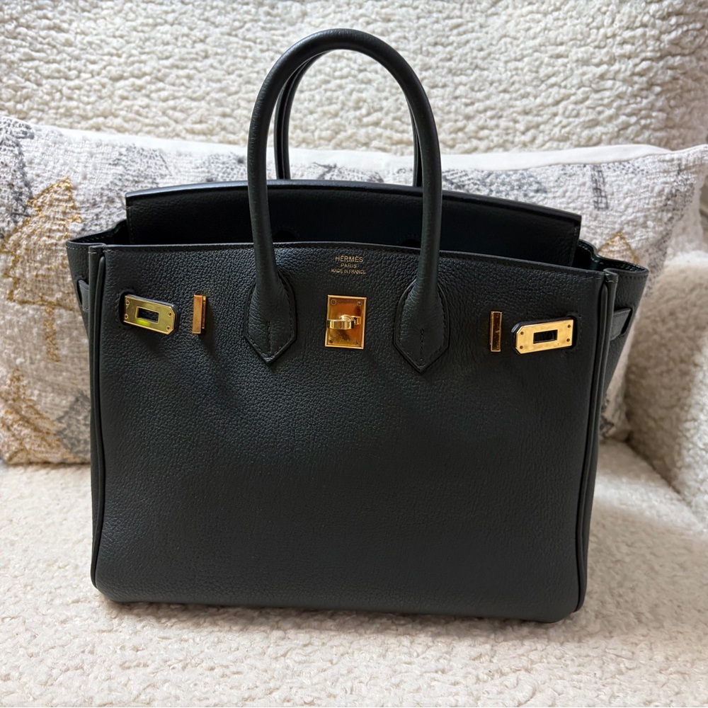 Hermès Birkin 25 in Vert Fonce, Togo leather, with Gold Hardware